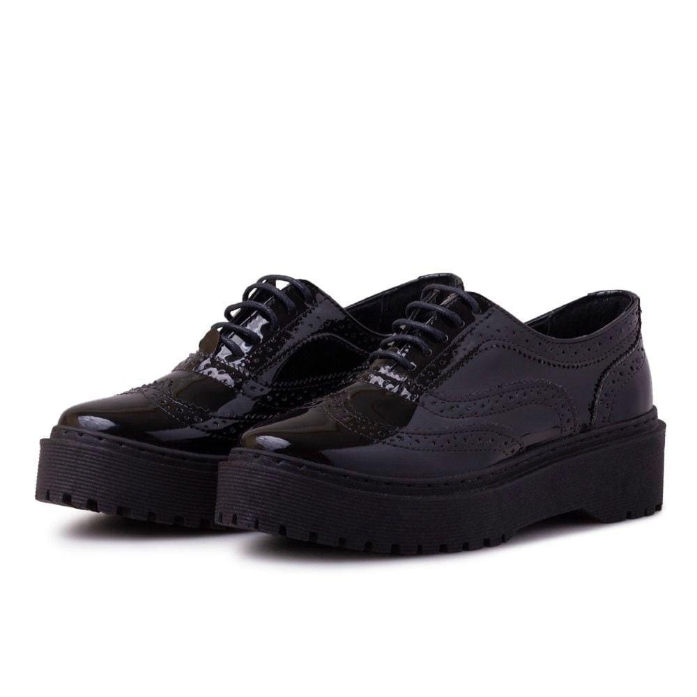 Tênis flat couro sapatofran flatform store confortável feminino