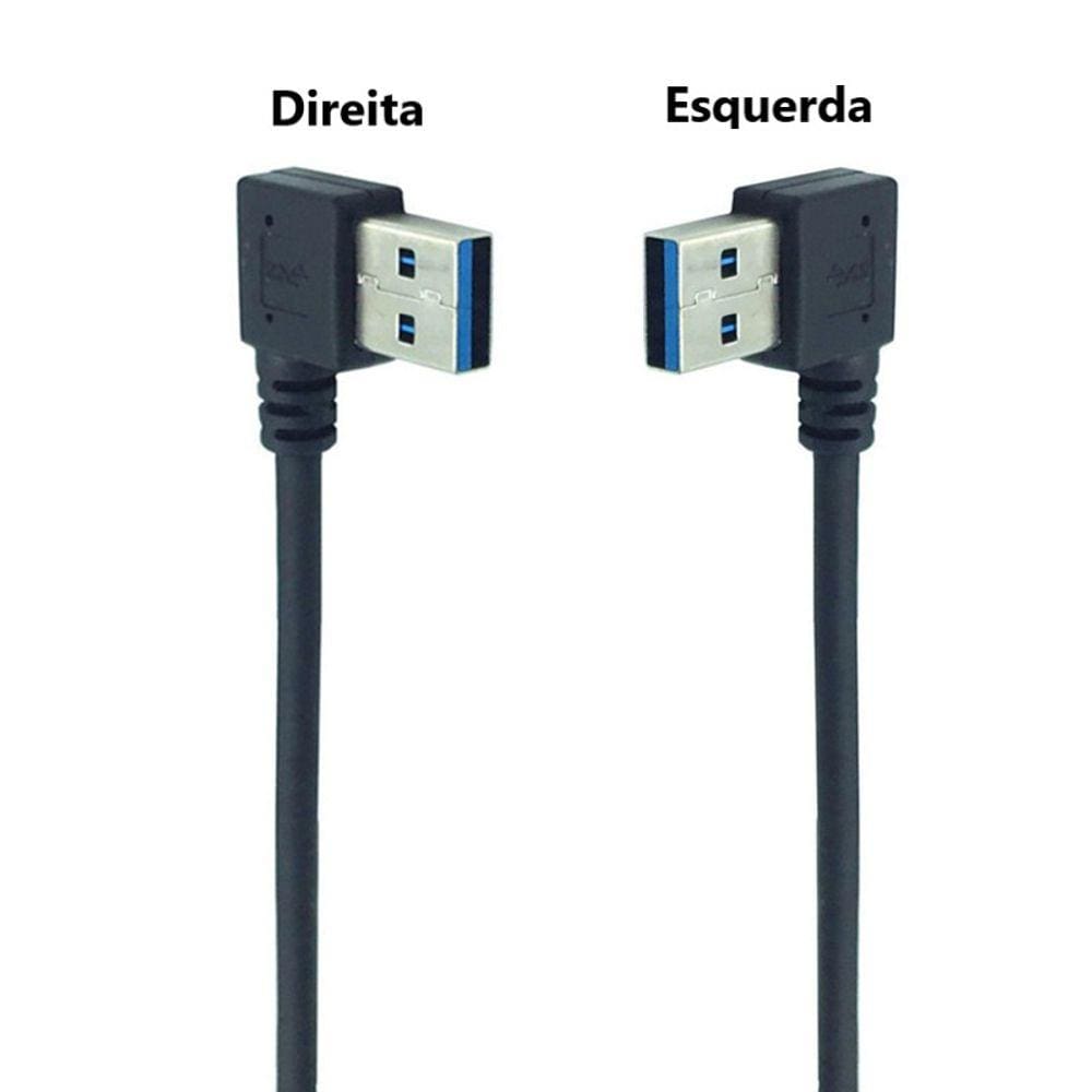 Cabo USB-C 3.1 para USB-A Virado a Esquerda ou Direita 25cm