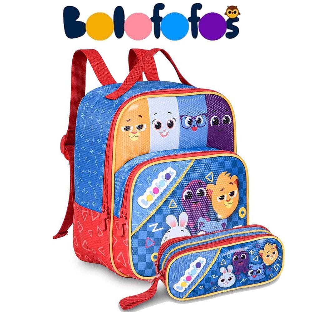 Kit Escolar Bolofofos Lancheira Térmica e Estojo Duplo Clio