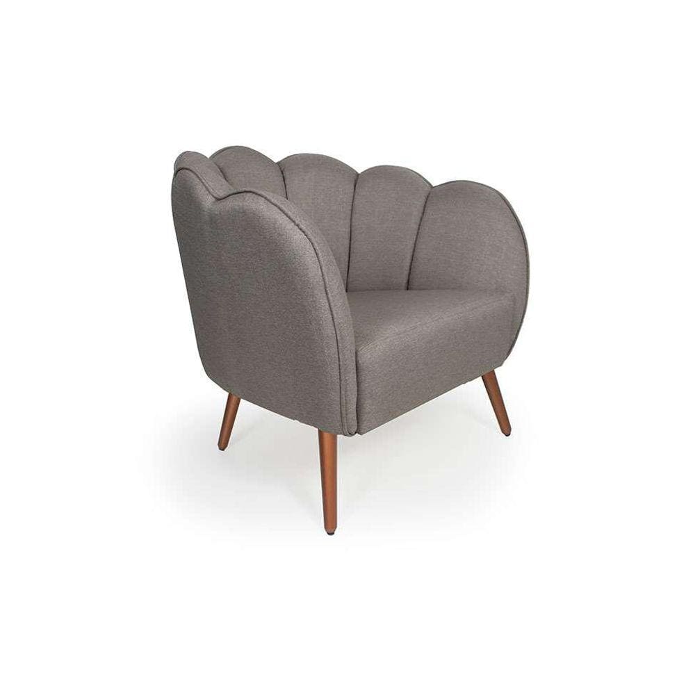 poltrona ariel pé palito linho  e cobre