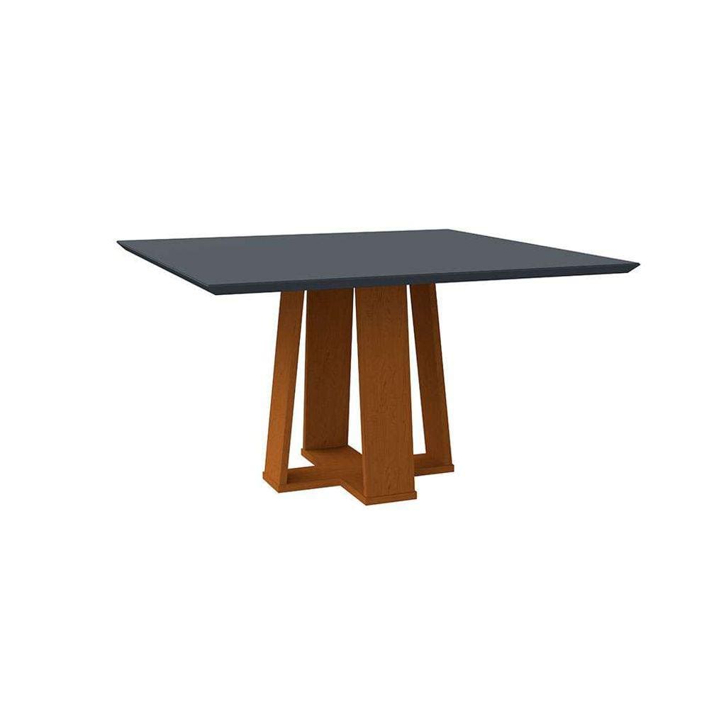 mesa de jantar quadrada com tampo de vidro valencia cinza e ype 135 cm