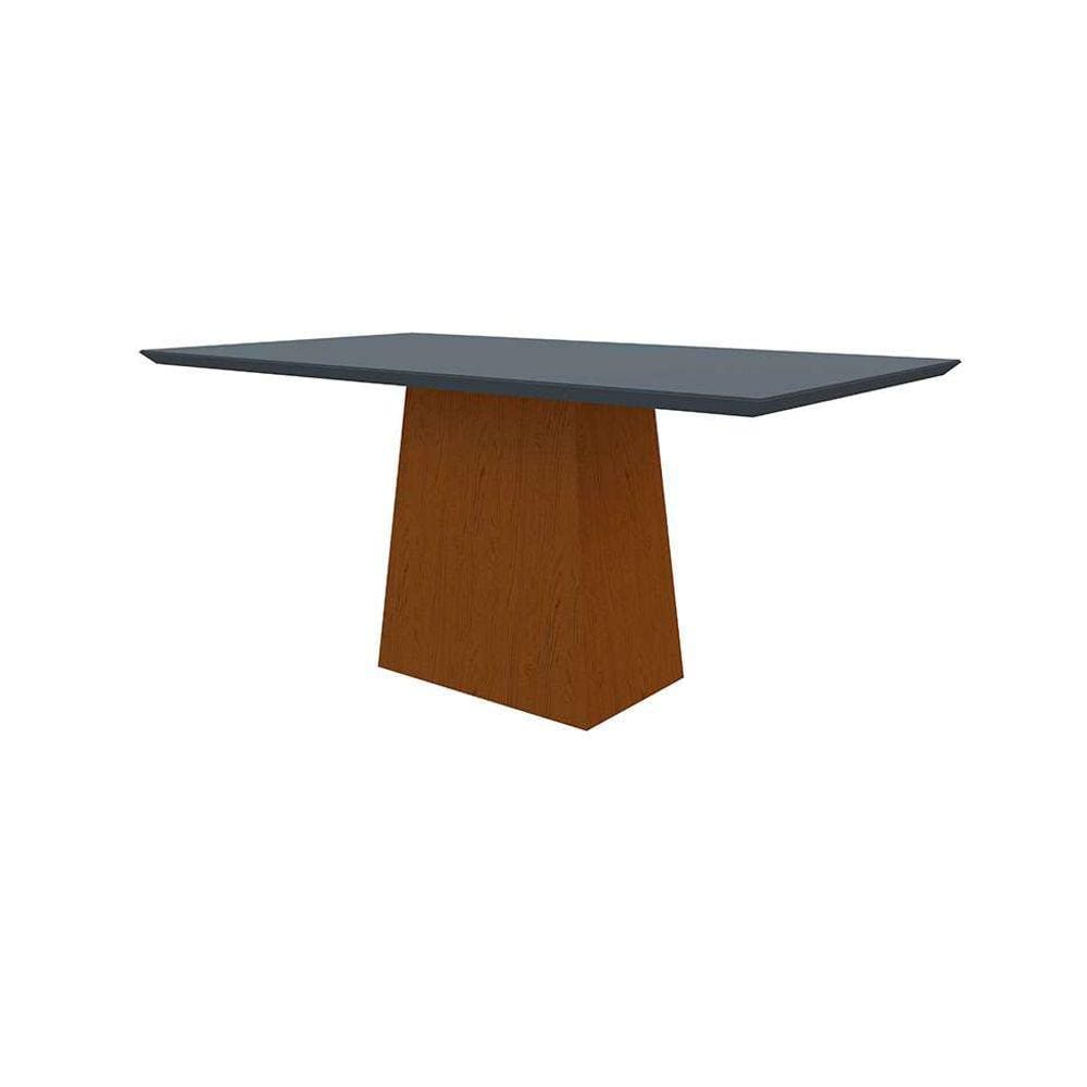 mesa de jantar retangular com tampo de vidro jasmin cinza e ype 160 cm