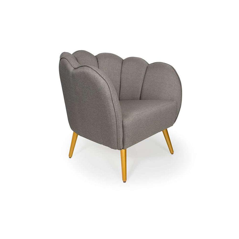 poltrona ariel pé palito linho  e bronze