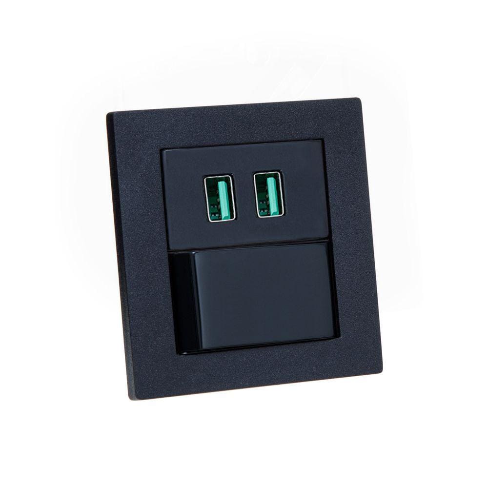Espelho Duplo Reto 2 USB 4.9A 1 Interruptor