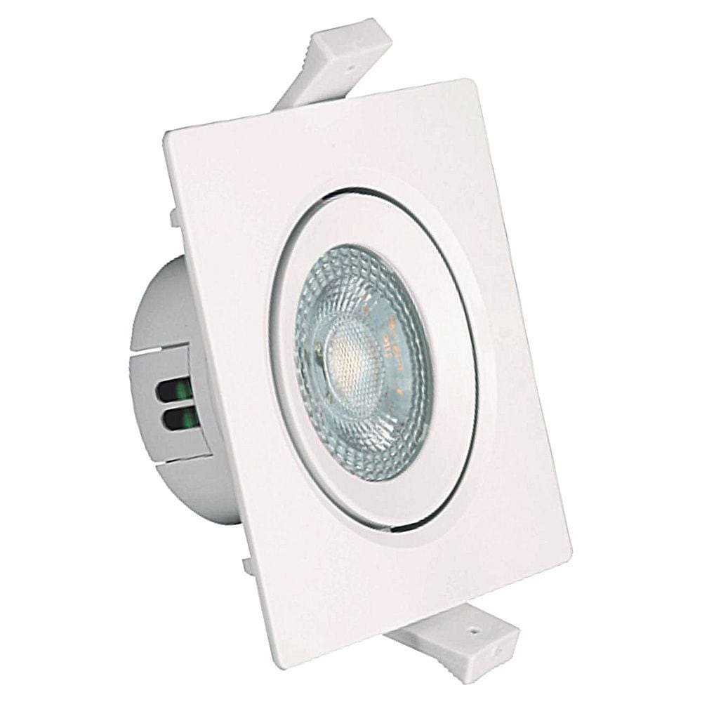 Spot de Embutir Quadrado Branco 7cm Led 3W 3000K Bivolt