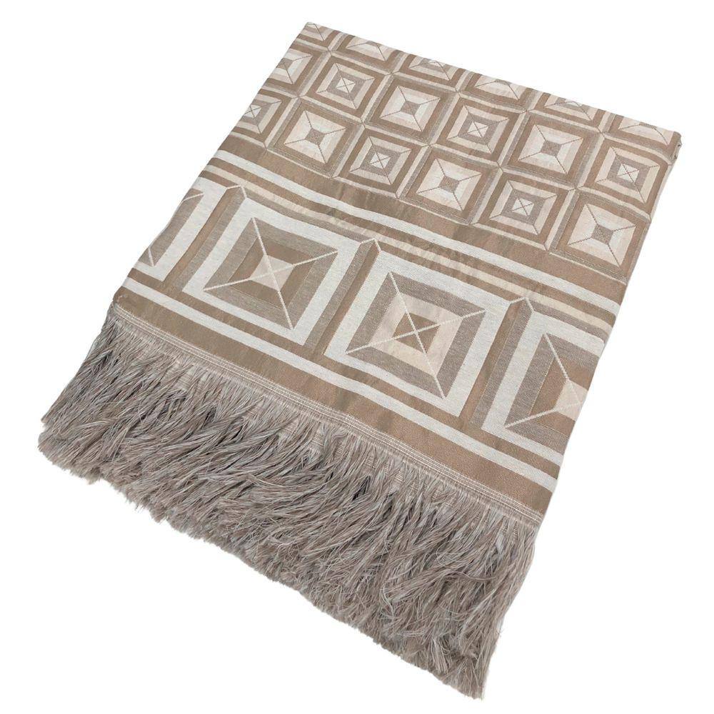 Xale Manta para Sofá Protetor Decorativo Dupla Face Premium 1.40mx1.70m Cairo Bege
