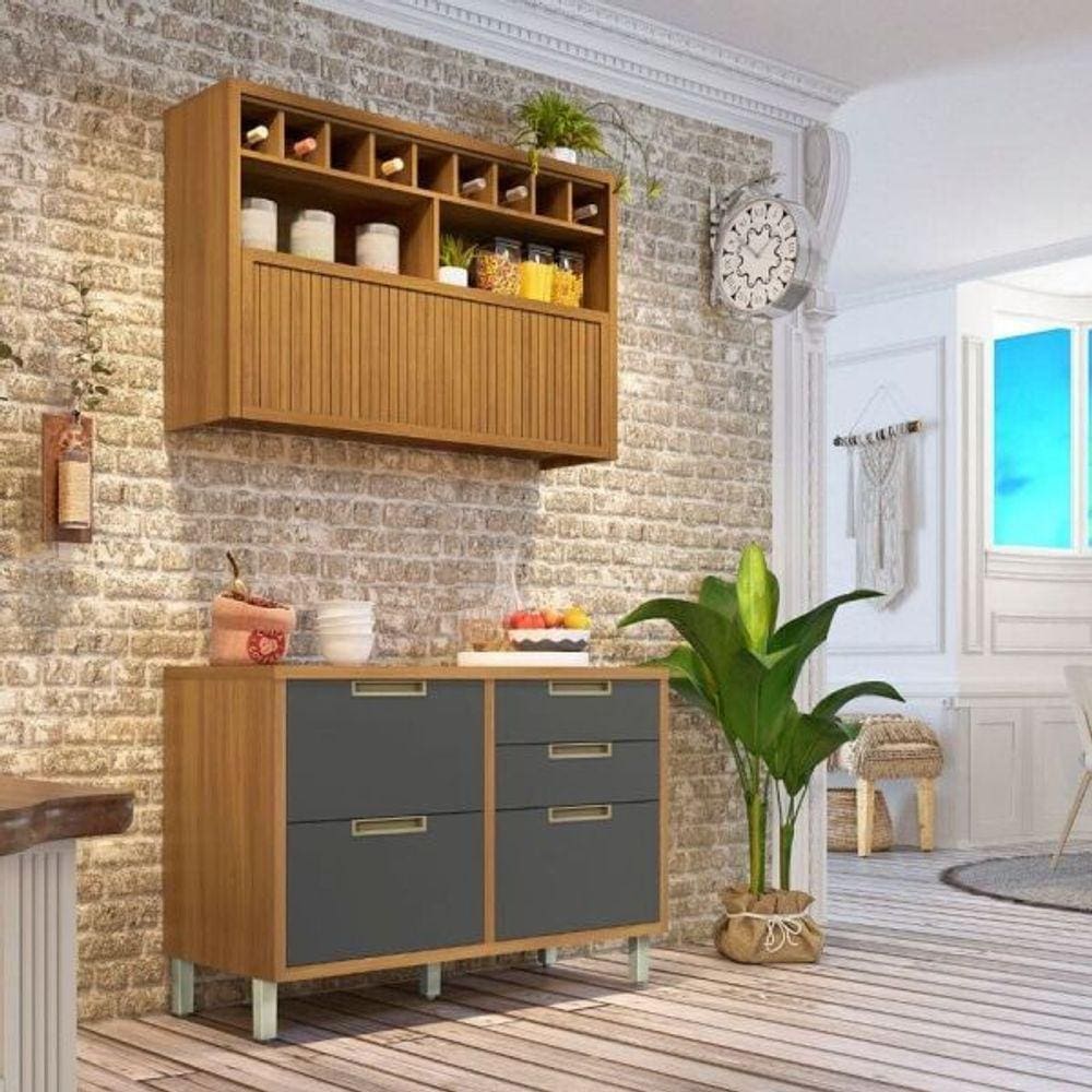 Cozinha 2 Pcs Imperatriz Freijo/grafite Nesher