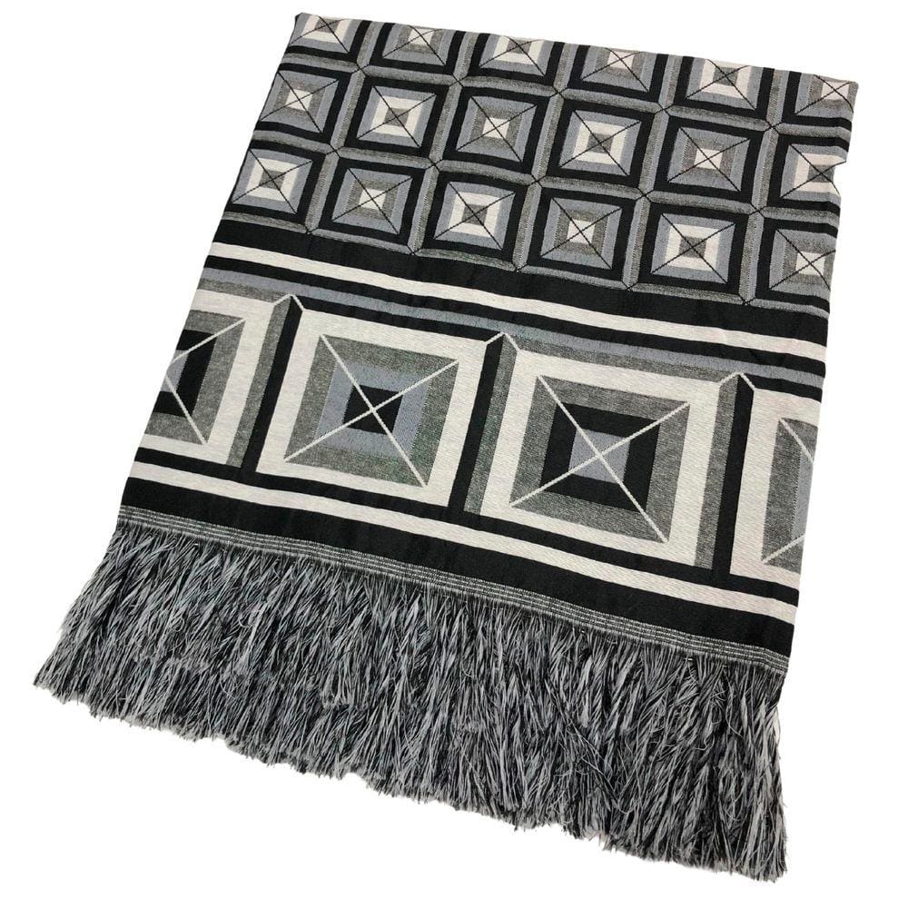 Xale Manta para Sofá Protetor Decorativo Dupla Face Premium 1.40mx1.70m Cairo Preto