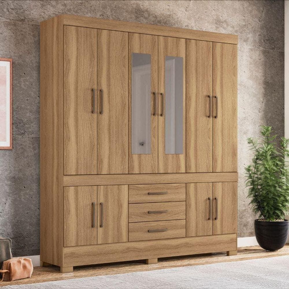 Guarda Roupa 10 Portas Com Espelho New Murano Amendola - Demóbile