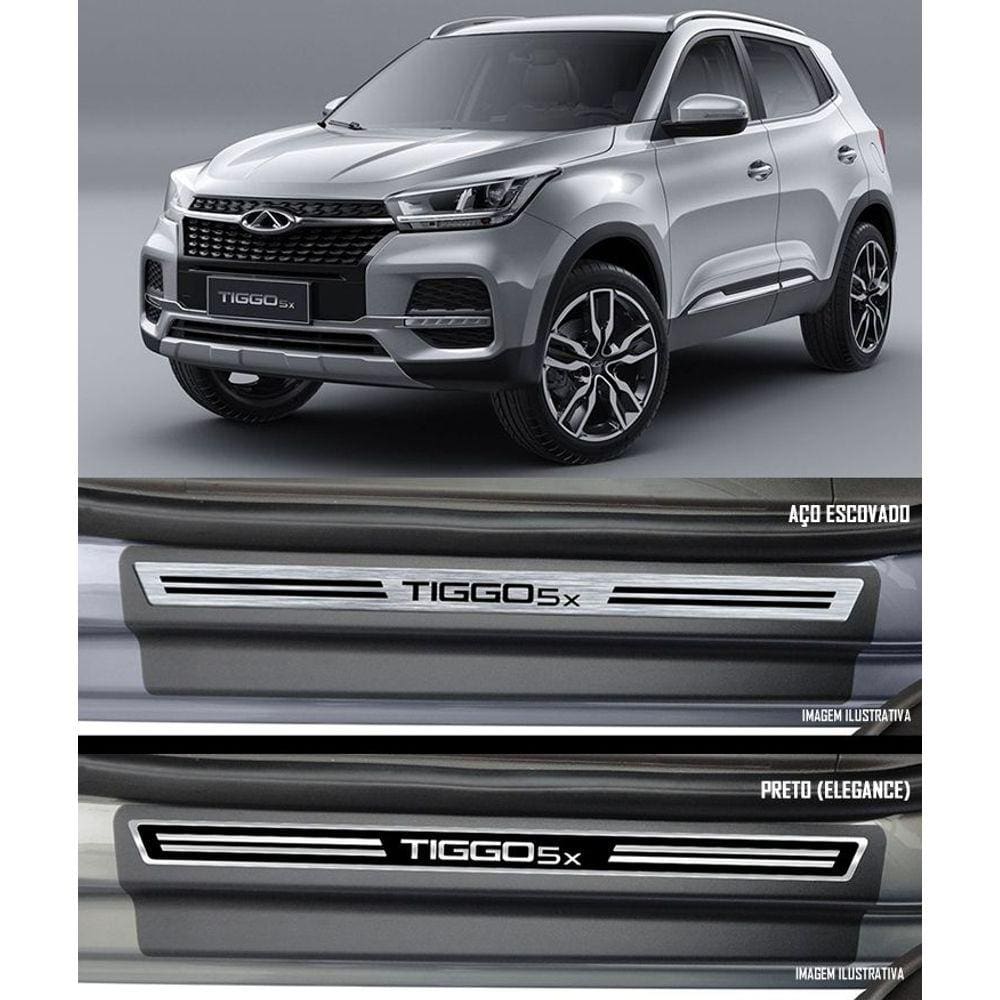 Jogo Soleira Premium Elegance Chery Tiggo X5 - 4 Portas ( Vinil + Resinada 8 Peças )