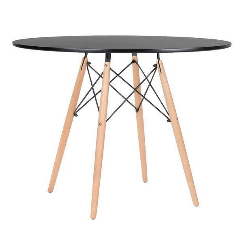 Mesa Eames Tampo redondo MDF 110cm Preto
