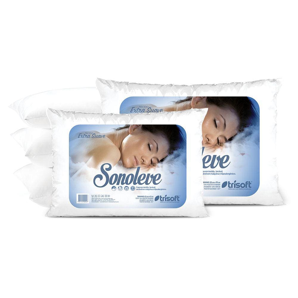 Kit C/ 2 - Travesseiros - Extra Suave - Sonoleve - 50cm x 70cm - Trisoft