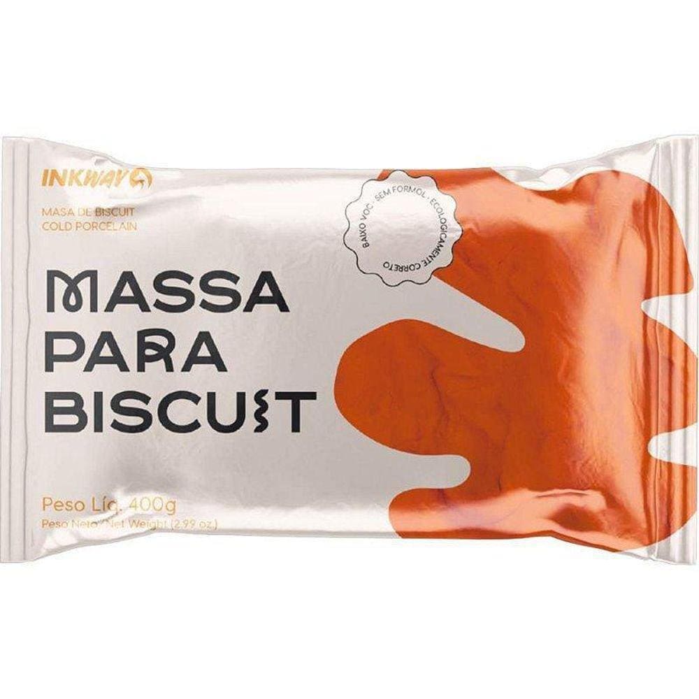 Massa De Porcelana Fria Biscuit 400G Laranja