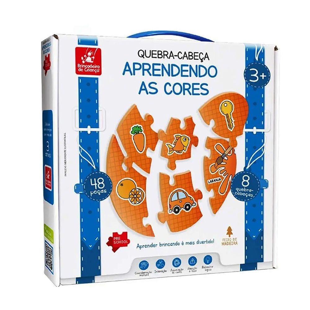 Quebra-Cabeça Aprendendo as Cores 48 pçs - 9732 - Brincadeira de Criança