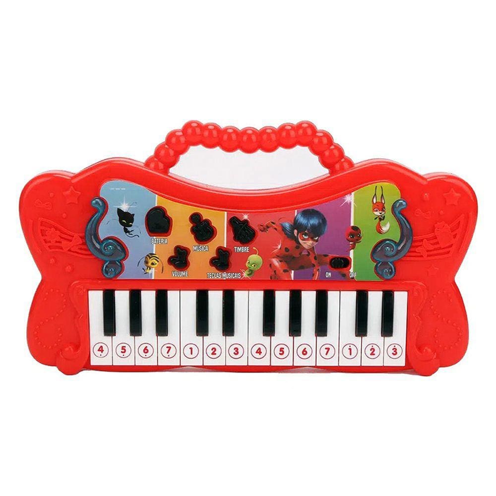 Teclado Musical com Luz e Som Miraculous Ladybug - BR1609 - Multikids