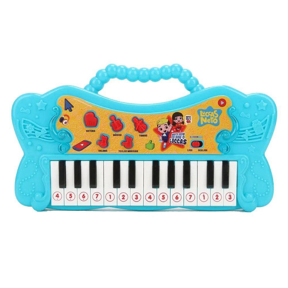 Teclado Musical com Luz e Som Luccas Neto - BR1812 - Multikids