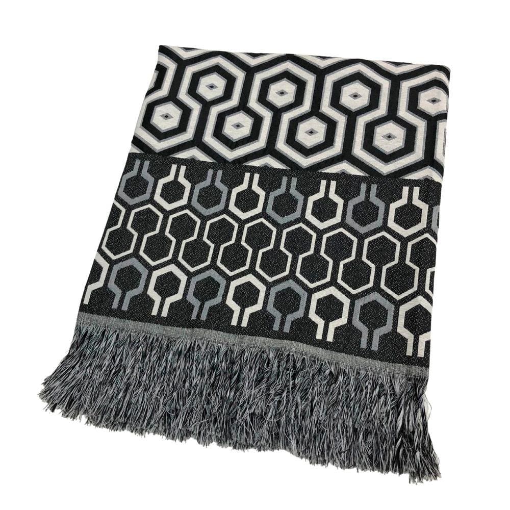 Xale Manta para Sofá Protetor Decorativo Dupla Face Premium Luxo 1.40x1.70m Ibiza Preto