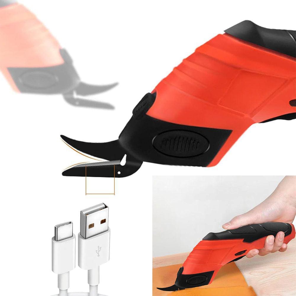 Tesoura Eletrica Portatil Sem Fio Corta Papel Tecido Pano Diy Costura Artesanato