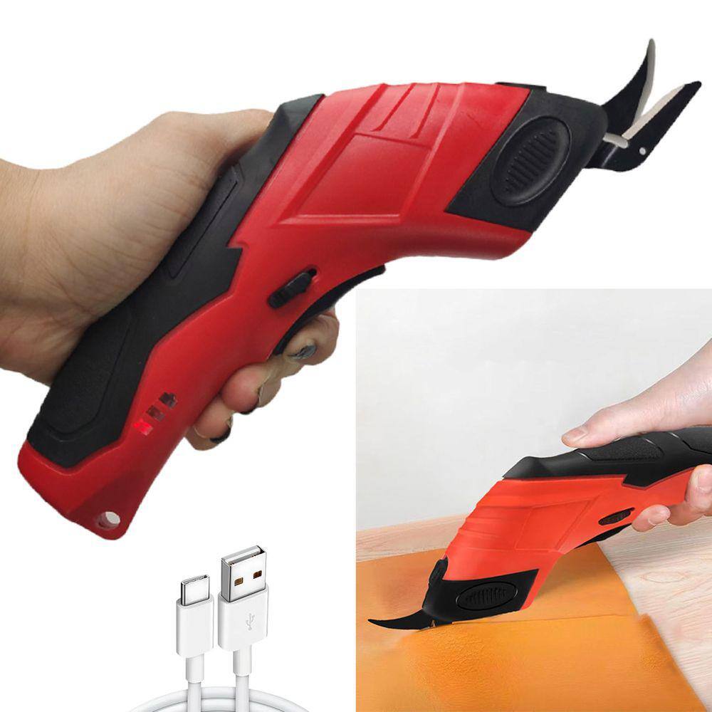Tesoura Eletrica Sem Fio Corta Tecido Pano Papel Tecido Diy Artesanato Multiuso Lamina Afiada