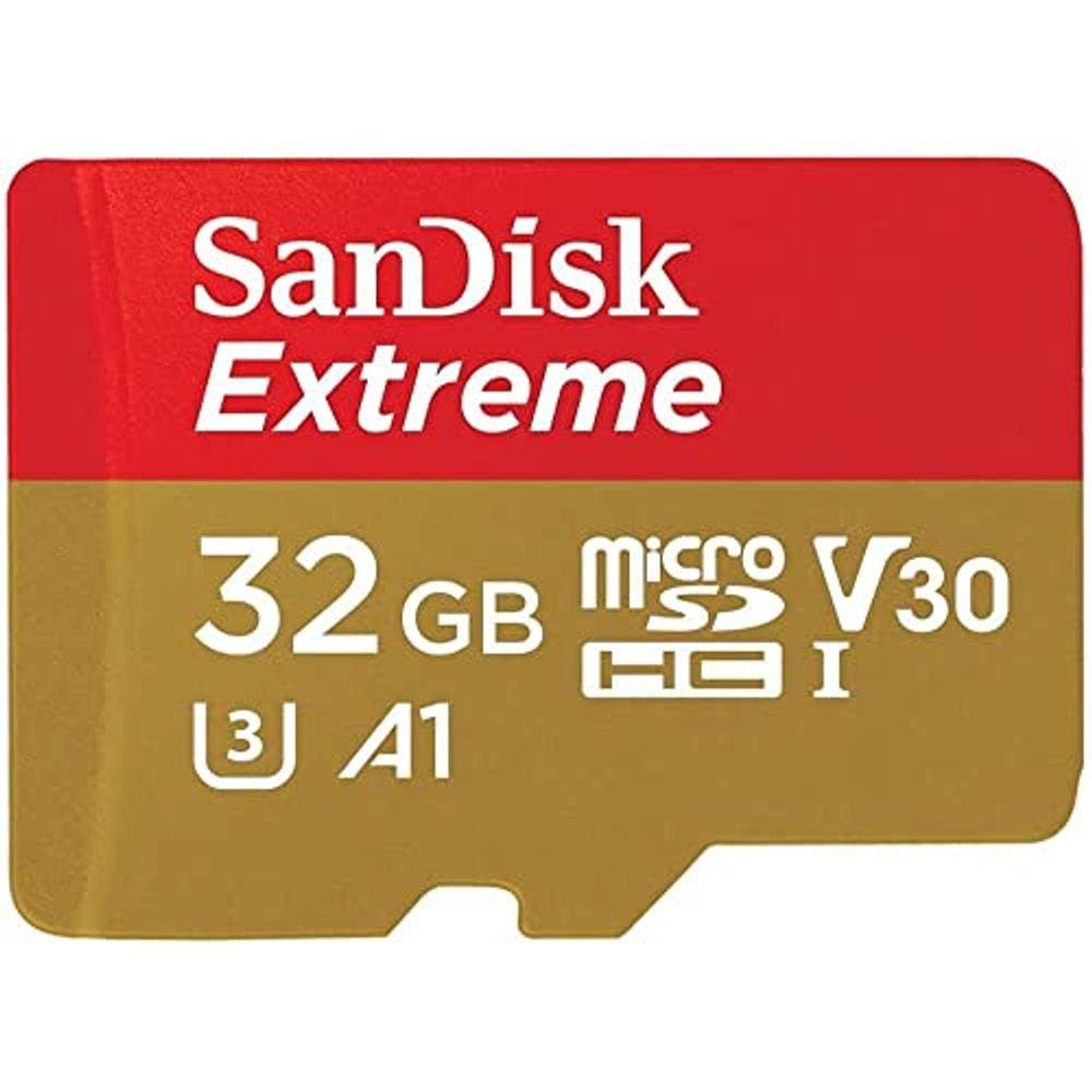 Cartão de memória SanDisk 32GB Extreme microSDHC UHS-I com Adaptador - C10, U3, V30, 4K, A1, Micro SD - SDSQXAF-032G-GN6MA, Vermelho/Ouro