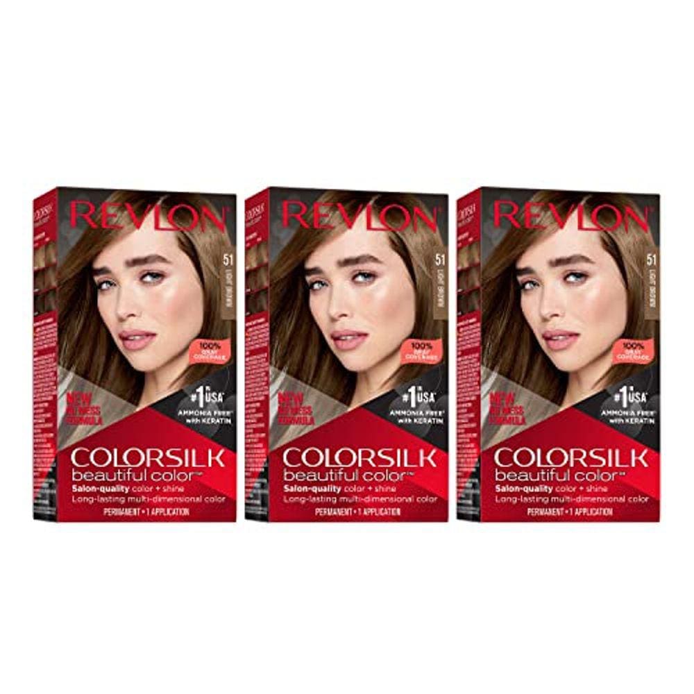 Colorilk Linda Cor permanente do cabelo, cor de alta definição de longa duração, brilho & maciez sedosa com cobertura 100% cinza, amônia livre, 051 ma