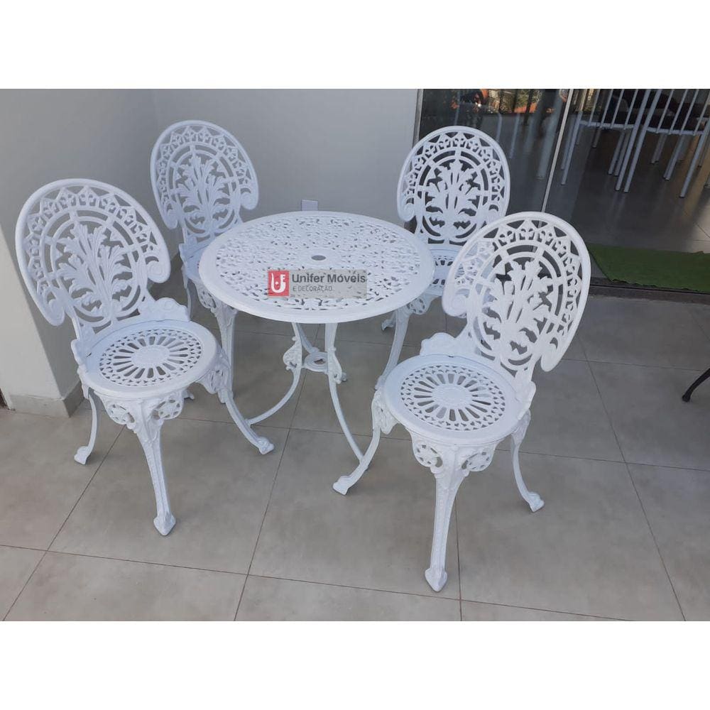 Conjunto de Mesa Para Jardim Espanhol em Alumínio Fundido Unifer Móveis
