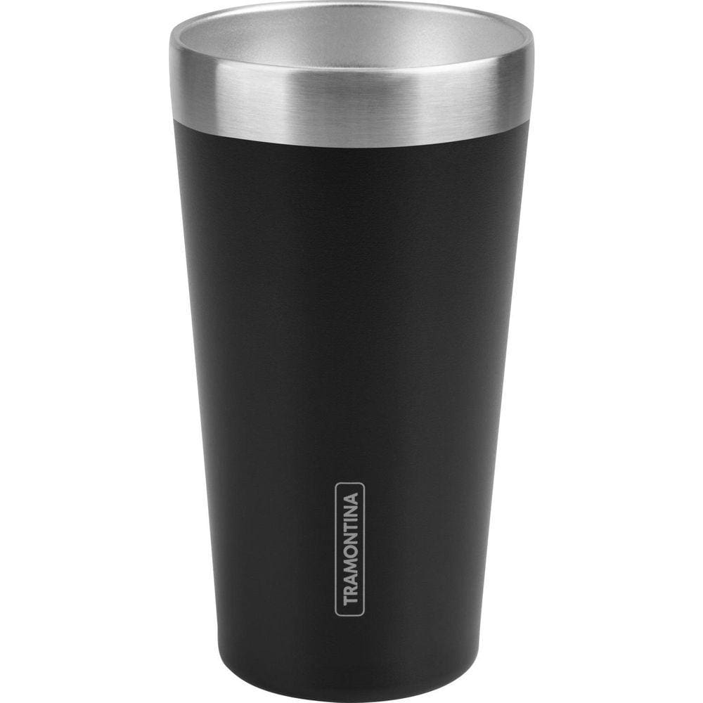 Copo Térmico Tramontina Aço Inox S/ Tampa Exata 420Ml Preto