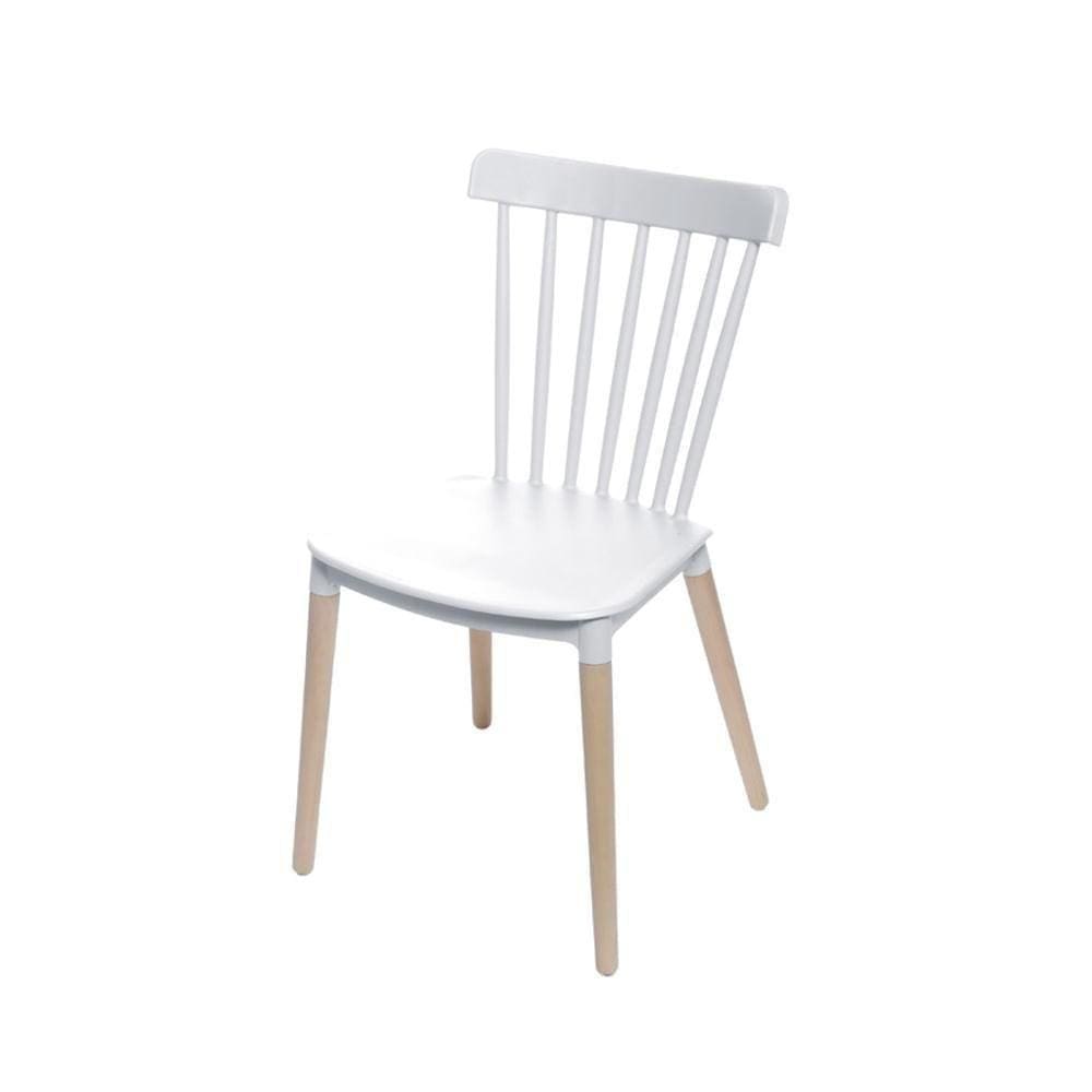 Cadeira Windsor Ellen Midi Polipropileno Branca Base Madeira
