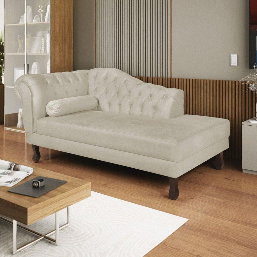 Diva Recamier Dora 160cm Lado Direito Linho Bege