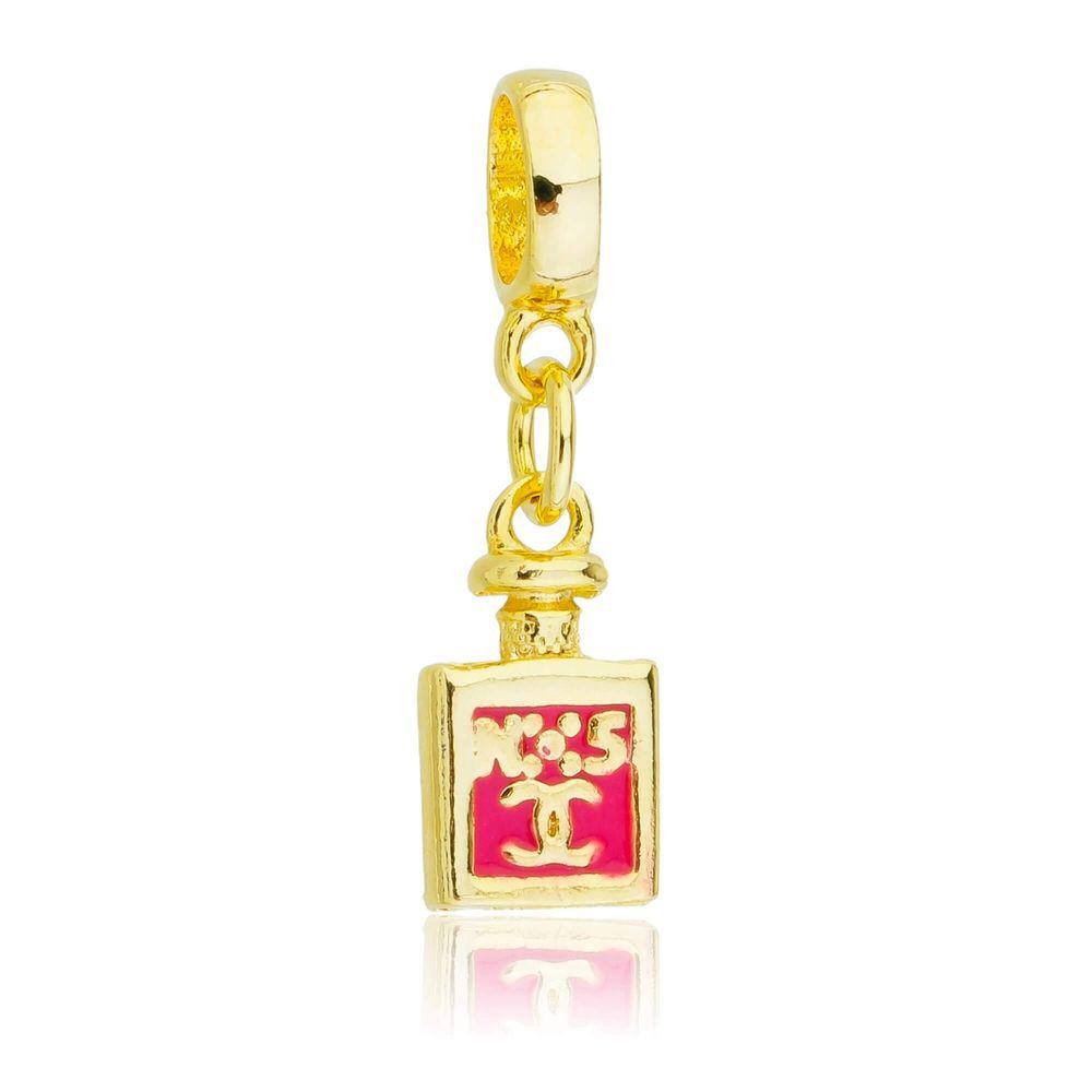 Pingente Berloque Perfume Pandora Banhado a Ouro 18k