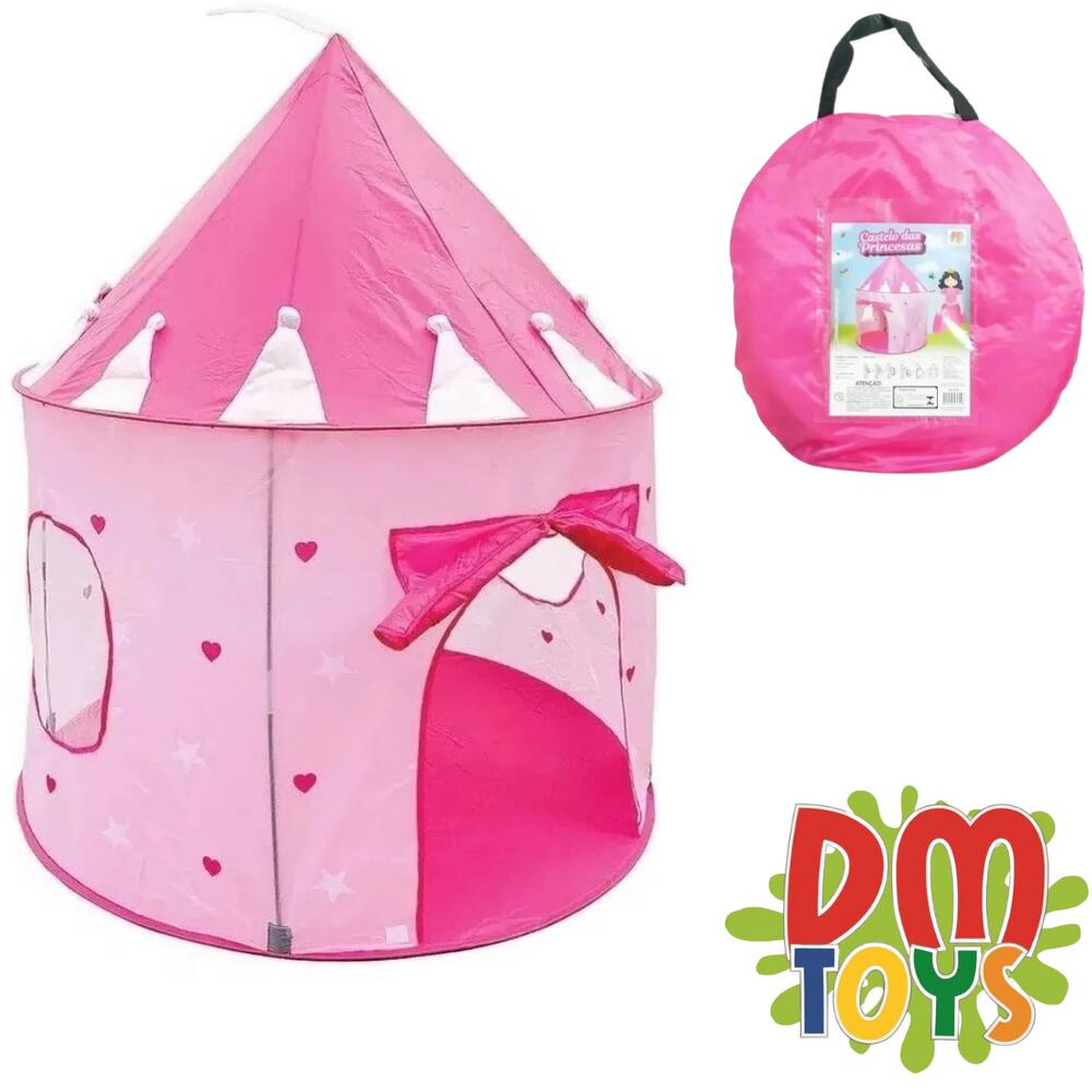 Barraca Toca Cabaninha Infantil Castelo Das Princesas Dm Toys Com Bolsa Para Transporte