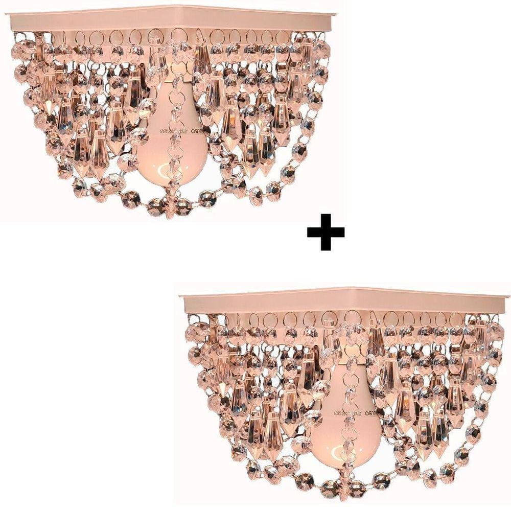 Lustre cristal acrílico | Kit 2 lustres | Design moderno