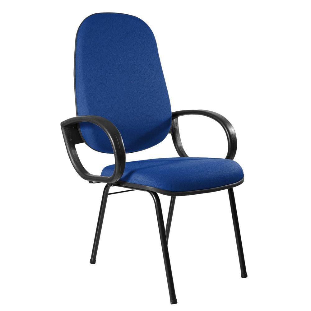 Cadeira Coletiva Base Palito com Braço Orelha Metal Wood Design Azul