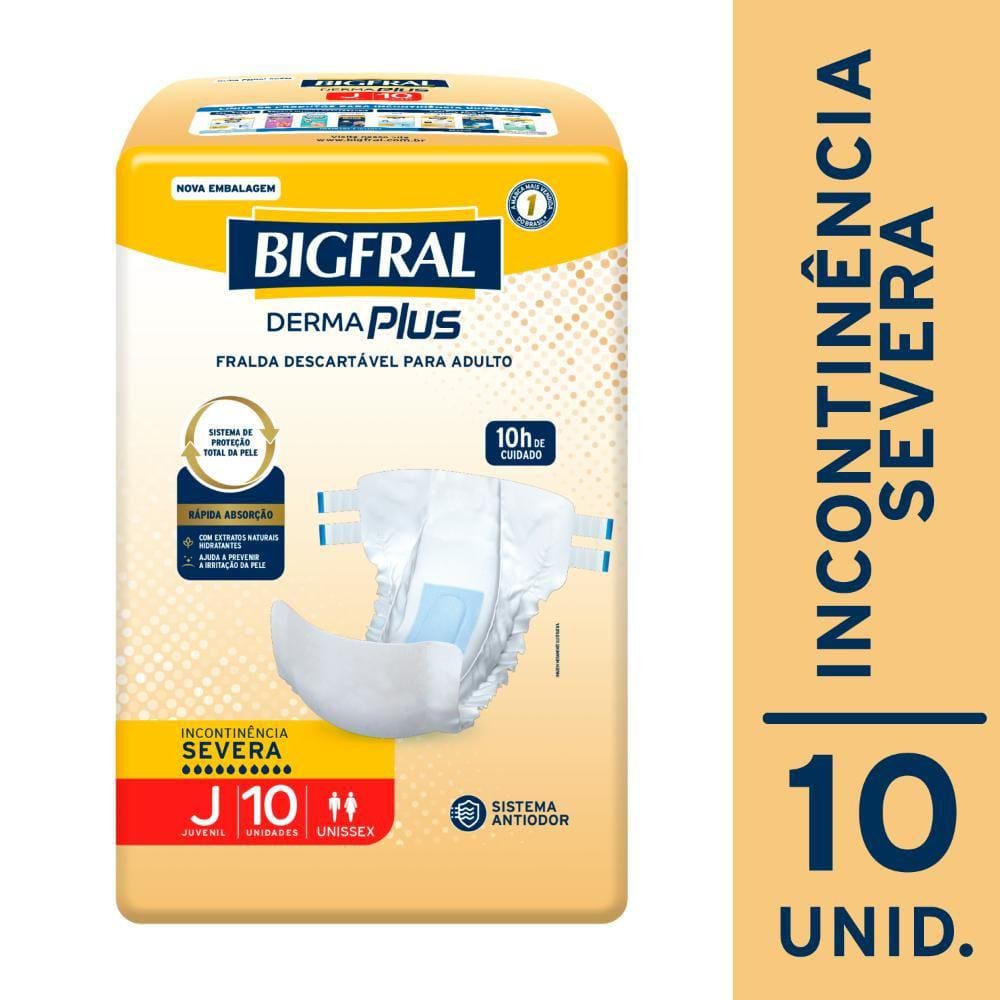Fralda Geriátrica Bigfral Derma Plus Juvenil com 10un