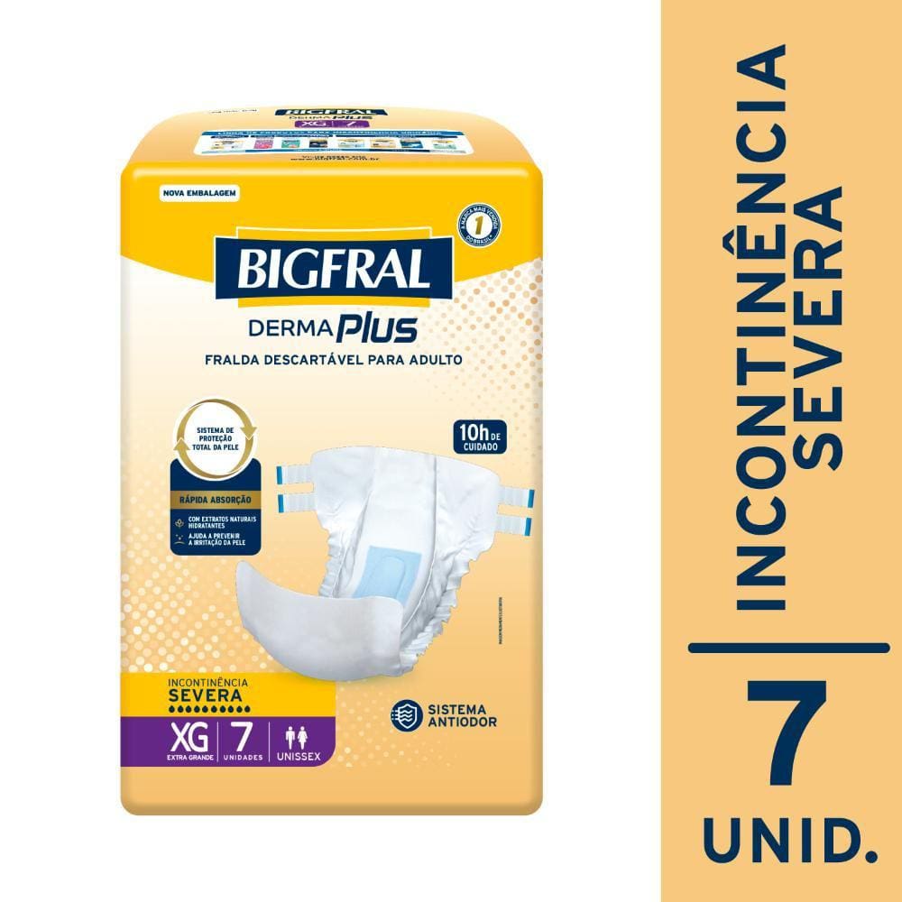 Fralda Geriátrica Bigfral Derma Plus XG com 7un