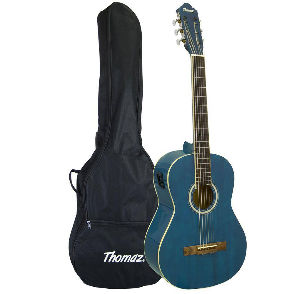 Violão Eletroacústico de Aço TCG 390 A EQ Azul com Capa Thomaz