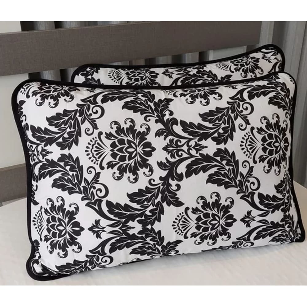 Kit de Fronhas Simples Zono Enxovais 2 peças em Malha 100% Algodão Preto e Branco