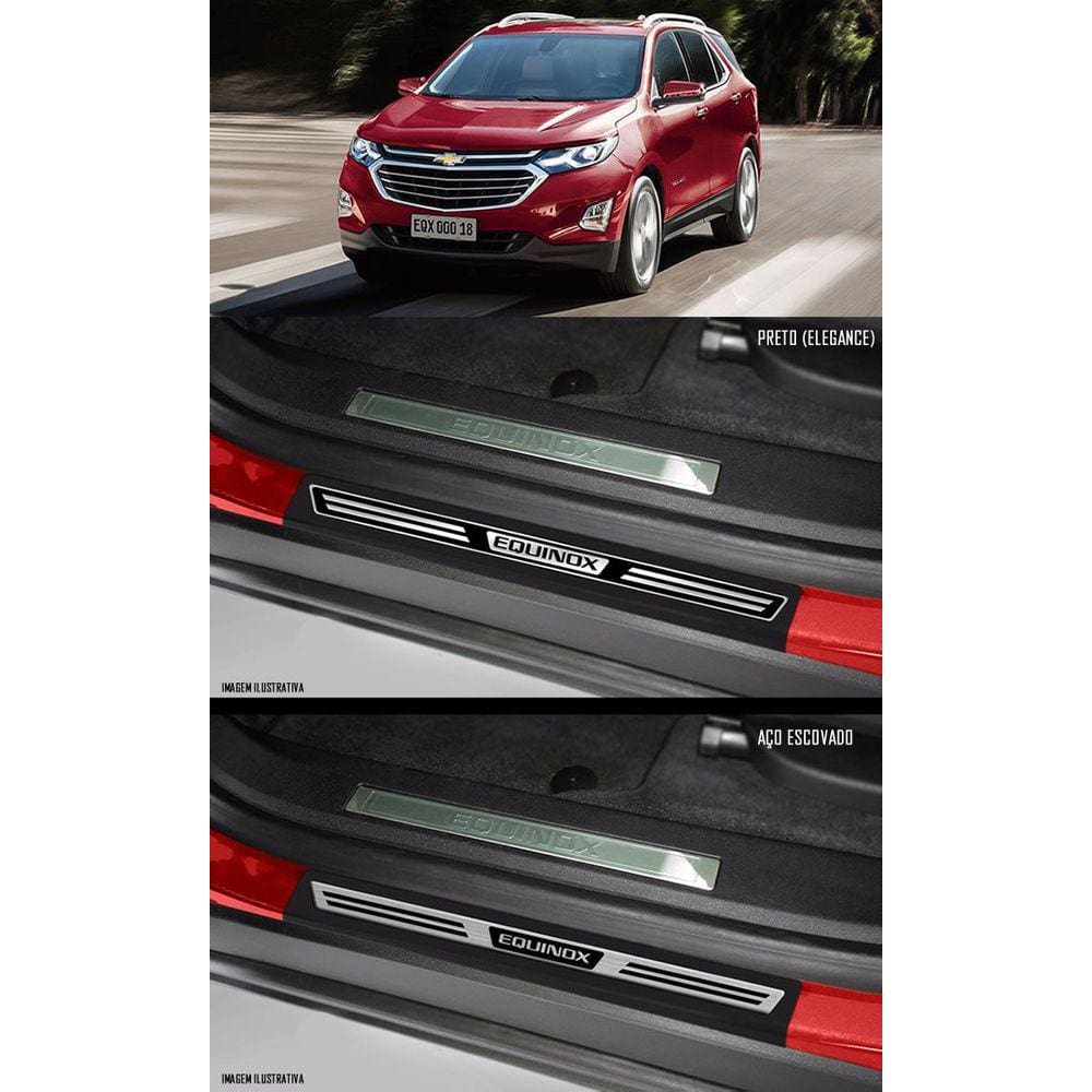 Jogo Soleira Premium Elegance GM Equinox - 4 Portas ( Vinil + Resinada 8 Peças )