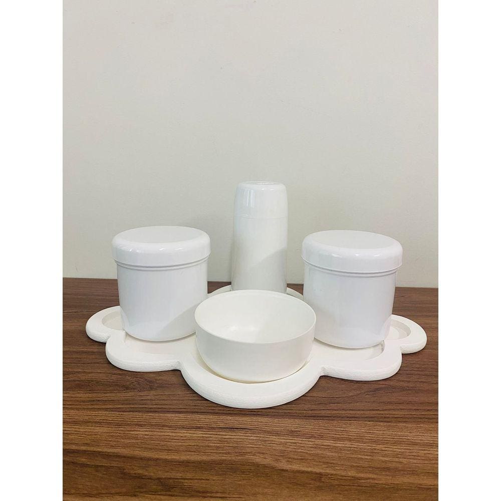 Kit Organizador c/ Garrafa Térmica + Bandeja Nuvem