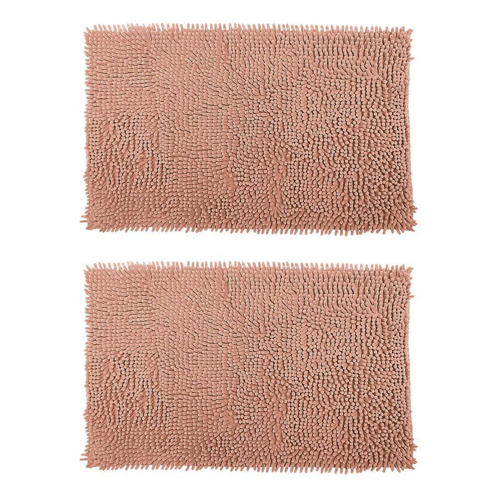 Kit 2 Tapete De Banheiro Bolinha 38x58 Antiderrapante Rozac Rose