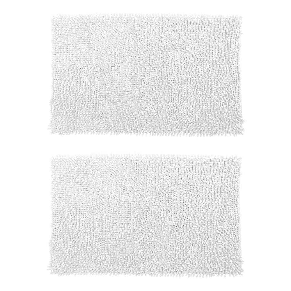 Kit 2 Tapete Banheiro Bolinha 38x58 Antiderrapante Rozac Branco