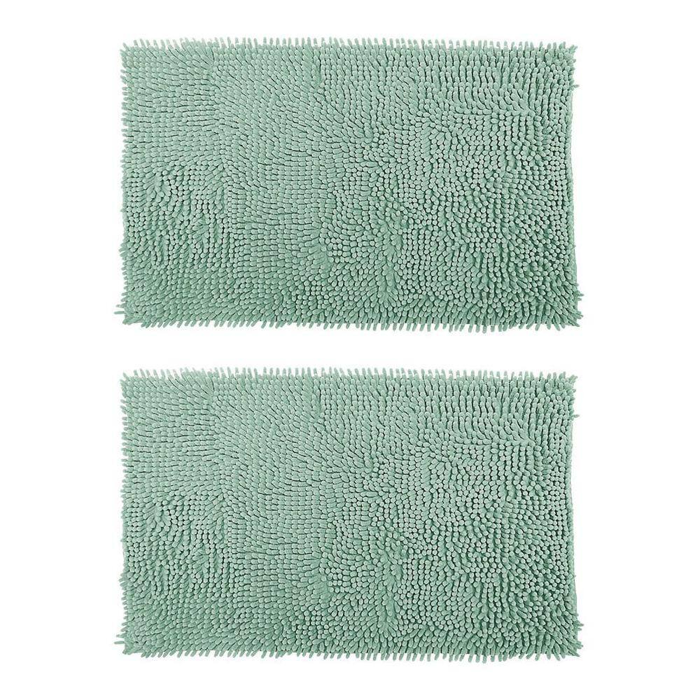 Kit 2 Tapete De Banheiro Bolinha 38x58cm Antiderrapante Verde Água