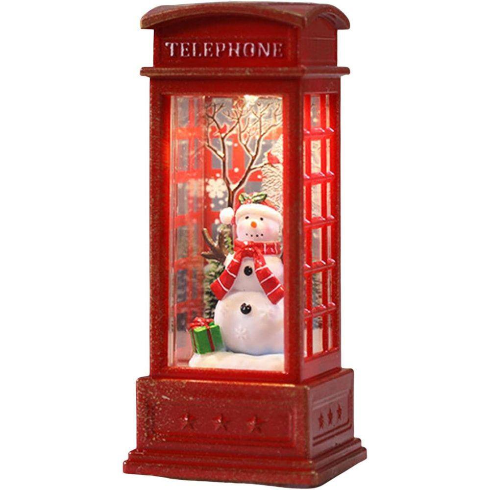 Enfeite Cabine de Telefone Inglês de Natal com Luminária