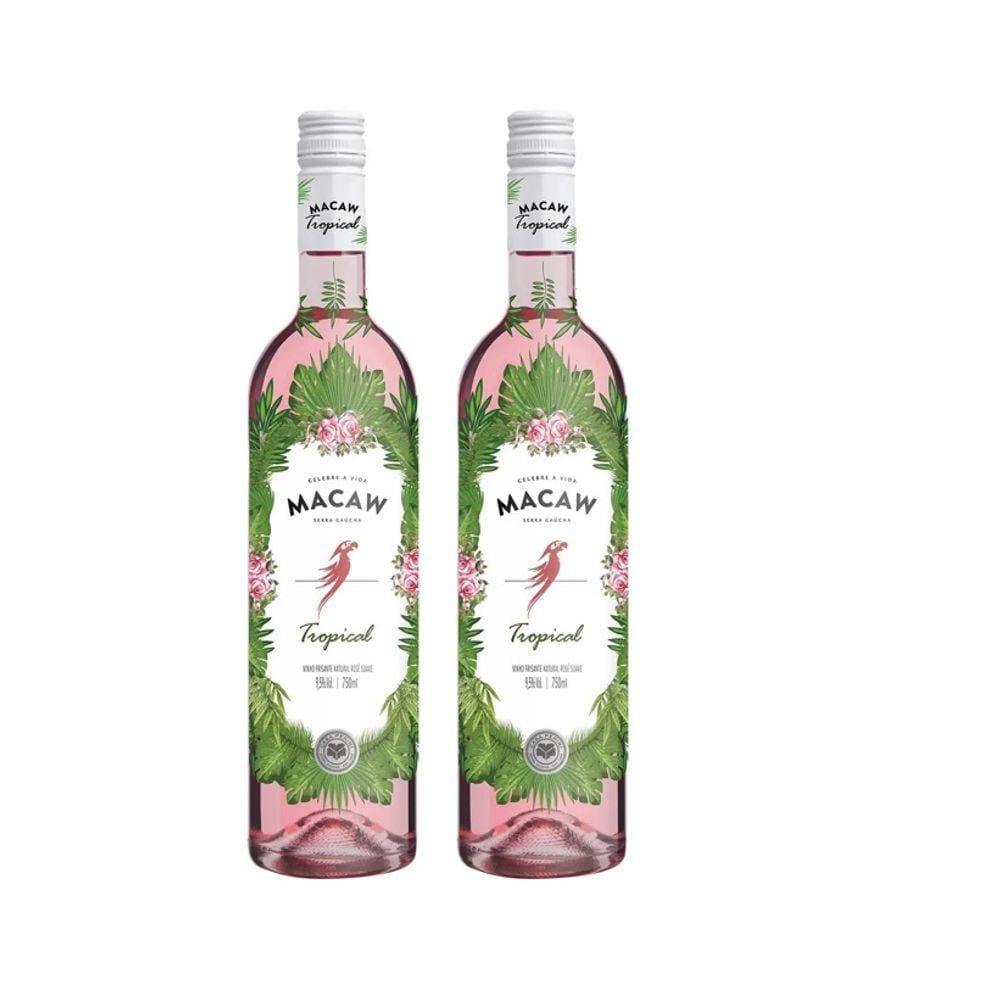 Kit Vinho Macaw Frisante Tropical Rose Casa Perini 750ml 2un