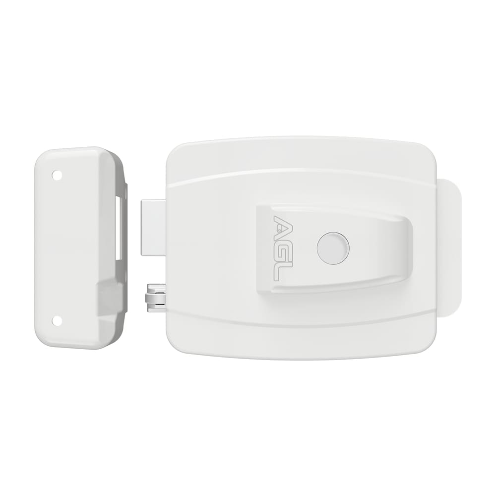 Fechadura AL100R 42mm com botão 12v chave branca AGL