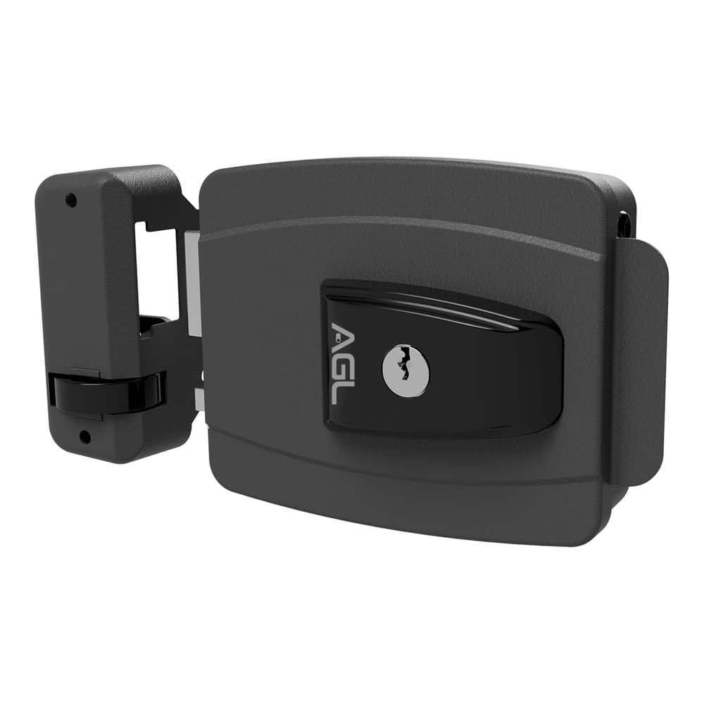Fechadura AL100 42mm abert interna furação espec 12V cinza AGL