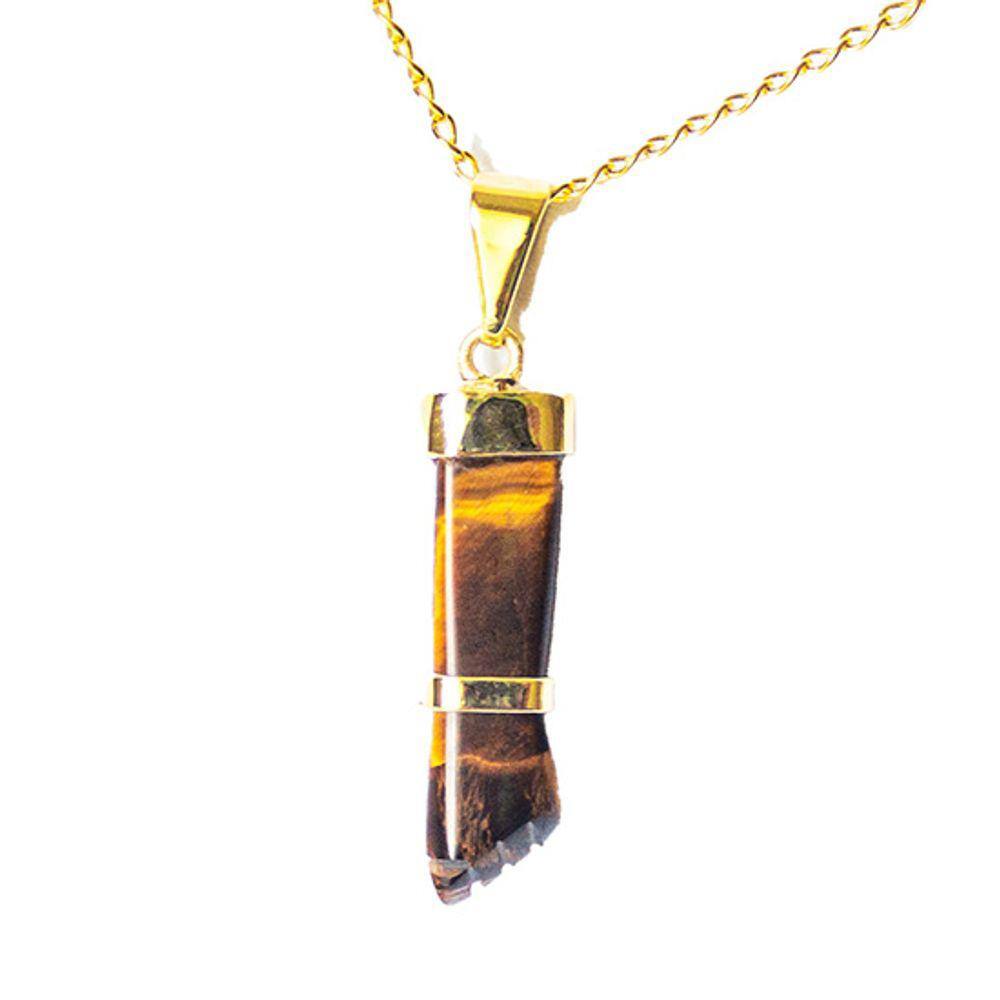 Colar Mini Figa Olho de Tigre Montagem Dourado