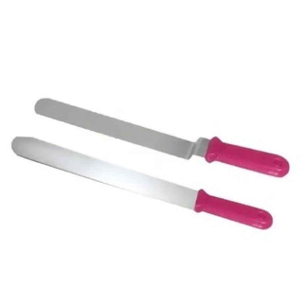 Espátulas Para Bolo Curva E Lisa Inox Cobertura Chantilly (Tamanho Grande) 30cm