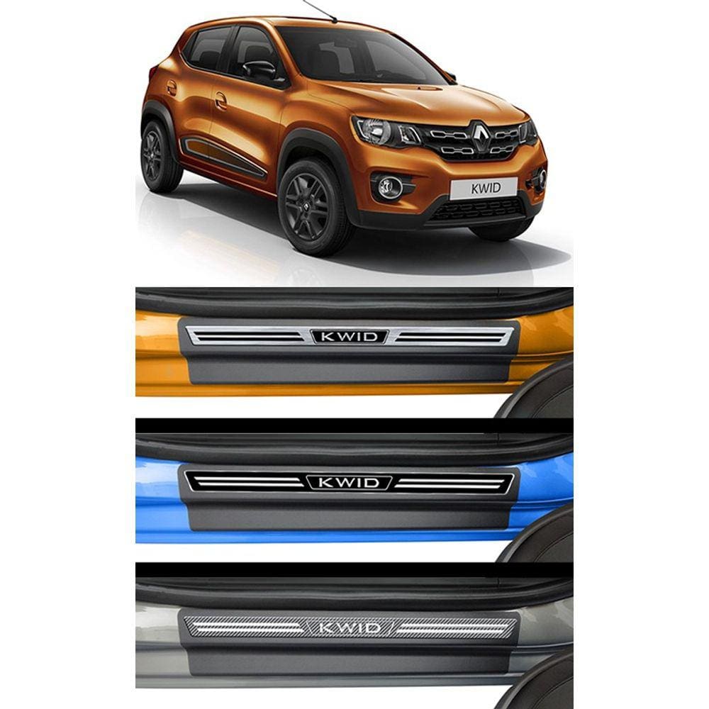 Jogo Soleira Premium Elegance Renault Kwid - 4 Portas ( Vinil + Resinada 8 Peças )