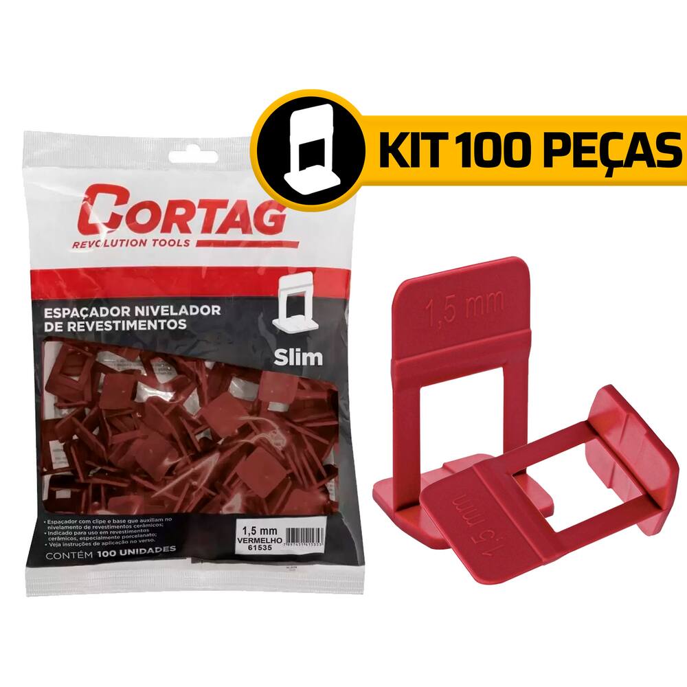 Nivelador Espaçador 100 Pçs 1,5mm Clips Piso Porcelanato